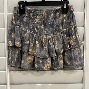 Zara skirt gray with flowers